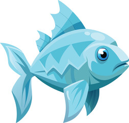 Obraz premium Blue Polygonal Fish Cartoon Vector