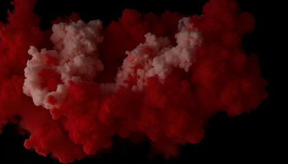 Fototapeta premium Vibrant Red Smoke Plume on Dark Background