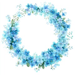 Fototapeta premium Light blue floral wreath