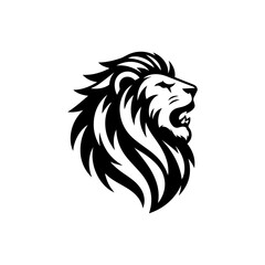 Fototapeta premium logo of a roaring lion with a mane