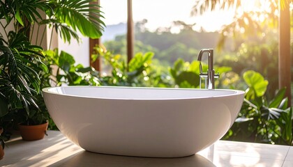 Close-Up of a Gleaming Clean Bathtub Surface in a Fresh Bathroom Setting, Perfect for Hygiene and Sparkling Cleanliness Concepts
