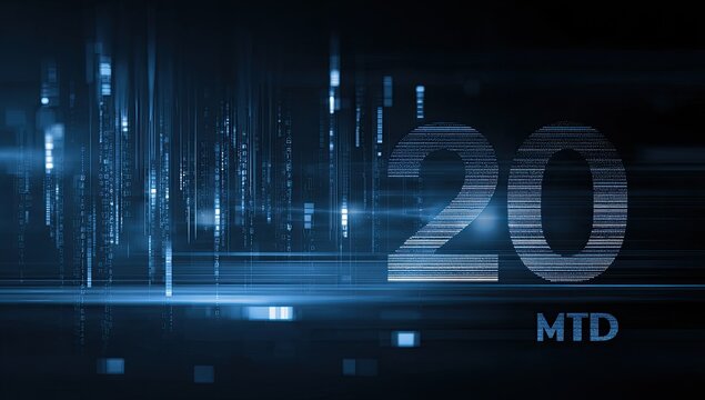 Abstract digital background with the number 20