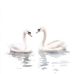 Obraz premium a cute animal of swans swim in the lake