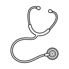 stethoscope on a white background coloring page