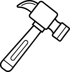 hammer line art icon with white background