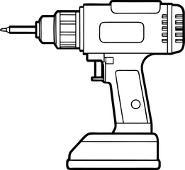 electric drill isolated on white