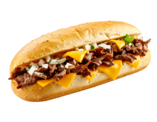 American Style Philly Cheesesteak Sub Sandwich