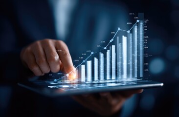 Business growth visualized on a tablet