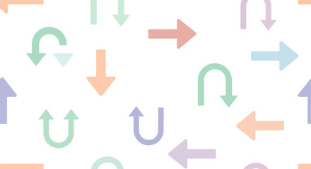 Seamless Pattern of Colorful Arrows Directional Design for Backgrounds and Textures