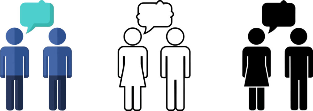 Communication dialogue conversation interaction talking interpersonal skills people icons