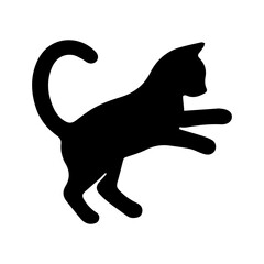 Black cat glyph icon
