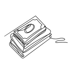 continuous line drawing book and banknote money illustration