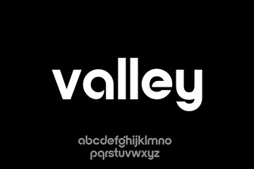 Modern Rounded Valley Typography Logo Alphabet