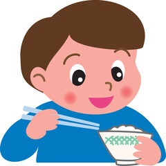 食事をする男の子
