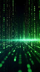 Fototapeta premium Digital green vertical lines