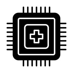 Obraz premium Medical chip icon representing digital health and technology advancements