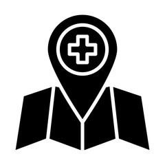 Medical location icon symbolizing healthcare facility or emergency services