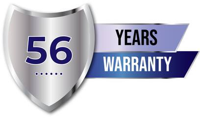Minimalist years warranty shield label icon badge design. blue and silver color. Guarantee, quality assurance, protection. warranty badge sign insignia symbol with stars on transparent background