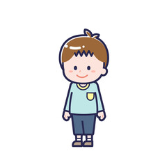 Obraz premium 私服のこども／ななめ／男の子 09