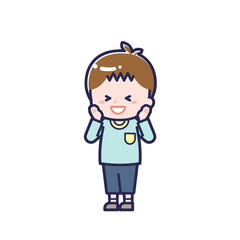 Obraz premium 私服のこども／ななめ／男の子 21