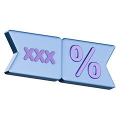 Discount coupon code 3D Icon colorful style colorful style