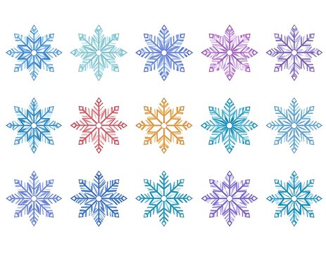 Colorful snowflake patterns
