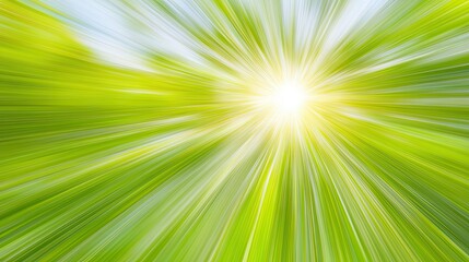 Radiant burst of vibrant green and yellow light rays.