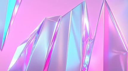 Abstract geometric shapes with iridescent colours.