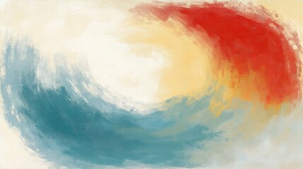 Abstract painting with swirling colors.