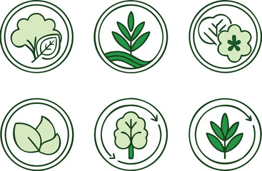 Adobe IllustrGreen Icons of Textile Fibers on a Natural Basis. Vector Labels, Tags for Packaging. Recycled Cotton, Modal Fabric, Rayon, Cupro, Viscose, Lyocell. Natural Fabric Concept
ator Artwork