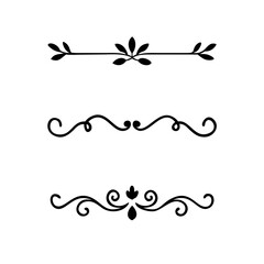 Text dividers doodle set. Wedding decorative elements. Divider ornament, borders, vintage line separators. Hand drawn vector illustration isolated on white background.Gold text dividers doodle set.
