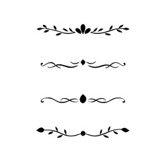 Text dividers doodle set. Wedding decorative elements. Divider ornament, borders, vintage line separators. Hand drawn vector illustration isolated on white background.Gold text dividers doodle set.
