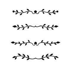 Text dividers doodle set. Wedding decorative elements. Divider ornament, borders, vintage line separators. Hand drawn vector illustration isolated on white background.Gold text dividers doodle set.
