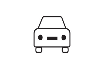 Fototapeta premium car icon front view simple car symbol automobile line icon