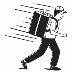 Delivery man running quickly