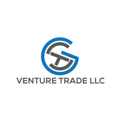 Modern Venture Trade LLC Logo: Blue and Gray Circular Design, Professional Corporate Branding, Clean Minimalist Style.