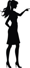 Confident Woman Silhouette Pointing Forward