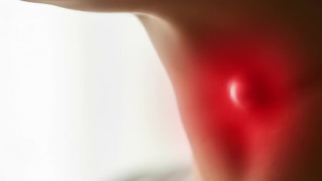 Painful Red Abscess or Cyst on the Neck: A Detailed Medical Close-Up of a Skin Infection