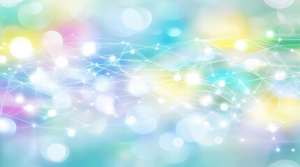 Network design with pastel color scheme.