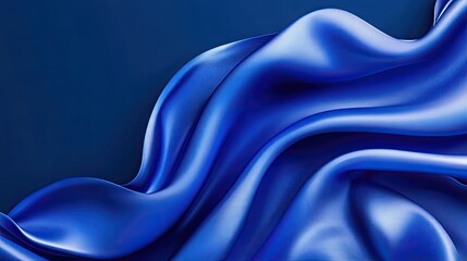 Obraz premium Blue silk fabric drapes elegantly.
