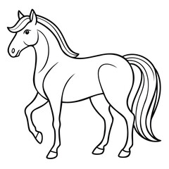 Horse Outline Vector – Minimal Equine Silhouette on White Background