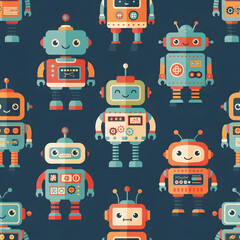 seamless pattern with funny monsters