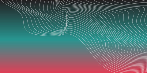 Modern Wavy Line Background with Gradient Teal to Pink – Abstract Minimal Vector Design