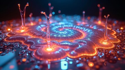 Colorful Water Pattern Art Scene