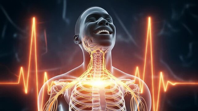 Radiant Human Anatomy: Digital Nervous System with Pulsating Heartbeat and Vitality - Powered by Adobe