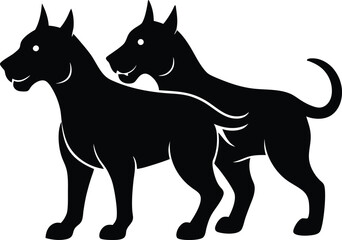 Cerberus Silhouette Vector Art Illustration