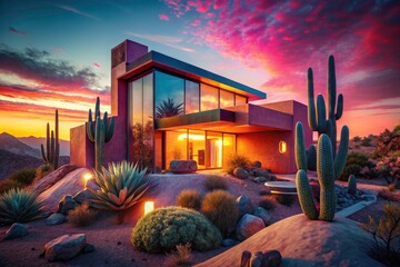 Gila Monster Arizona Desert Architecture: Southwestern Style Homes, Unique Desert Dwellings, Sonoran Desert Landscape Photography