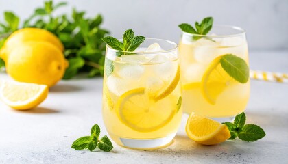 Fototapeta premium Refreshing Homemade Lemonade with Mint
