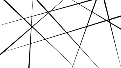 Abstract geometric pattern outline monochrome texture. Abstract white background with random black lines.