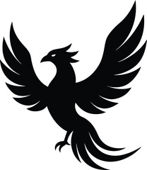 Phoenix Silhouette Vector Art Illustration